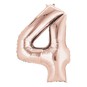 Extra Large Rose Gold Foil Number 4 Balloon image number 1