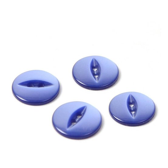 Hemline Royal Blue Basic Fish Eye Button 4 Pack image number 1