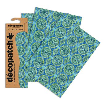 Decopatch Blue and Green Mosaic Paper 3 Sheets