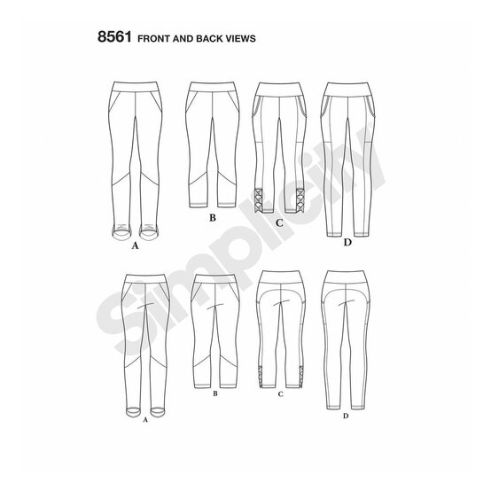 Simplicity Women&rsquo;s Leggings Sewing Pattern 8561 (XS-XL) image number 2