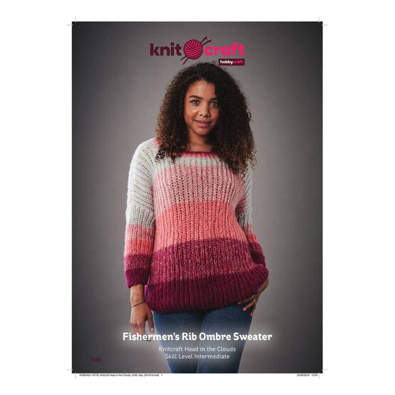 Knitcraft Fisherman's Rib Ombre Sweater Digital Pattern 0190 image number 1