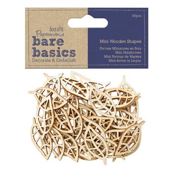 Papermania Mini Wooden Leaf Shapes 40 Pack