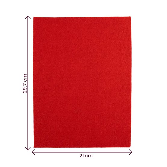 Red Polyester Felt Sheet A4 image number 4