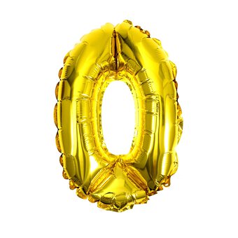 Gold Foil Number 0 Balloon