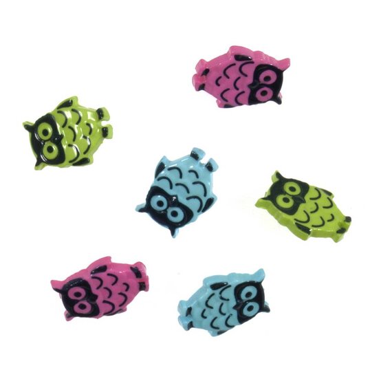 Trimits Owl Craft Buttons 6 Pieces image number 1