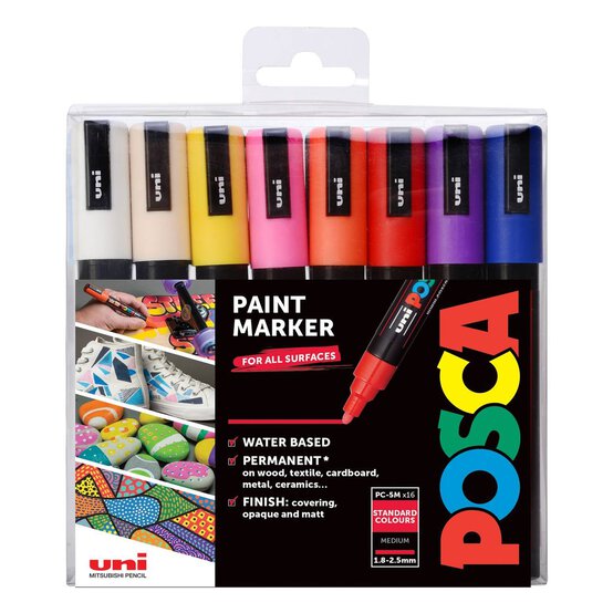 Uni-ball Posca PC-5M Marker Pens 16 Pack image number 1
