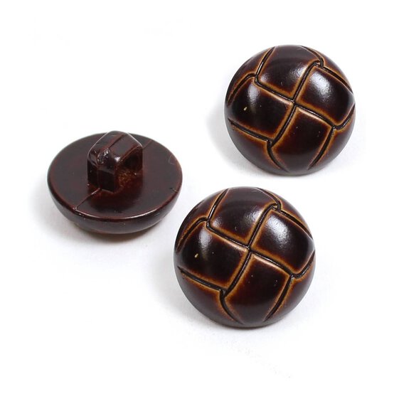 Hemline Brown Novelty Round Shank Button 3 Pack image number 1