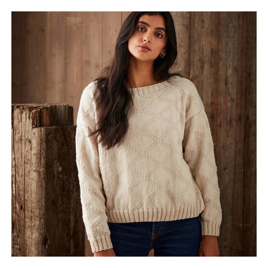 Knitcraft Moss Stitch Diamond Jumper Digital Pattern 0277 image number 1