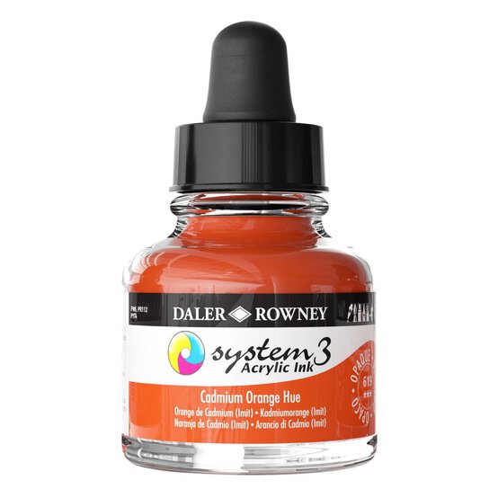 Daler-Rowney System3 Cadmium Orange Hue Acrylic Ink 29.5ml image number 1