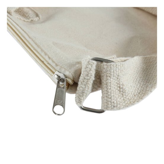 Natural Canvas Bag with Zip 39cm x 45cm image number 2