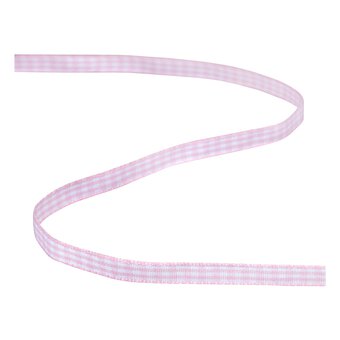 Light Pink Gingham Ribbon 6mm x 5m