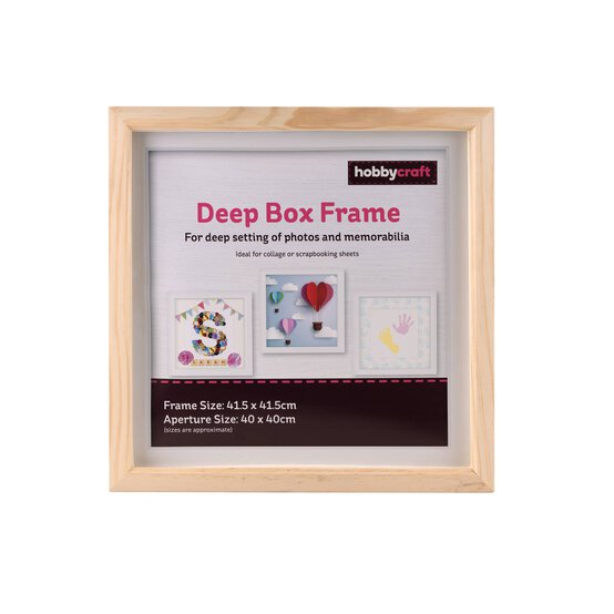 Light Wood Deep Box Frame 40cm x 40cm