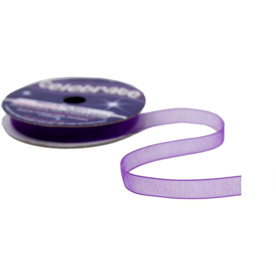Purple Organdie Ribbon 6mm x 8m image number 3