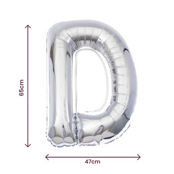 Extra Large Silver Foil Letter D Balloon