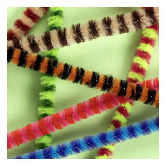 Assorted Striped Pipe Cleaners 50 Pack