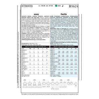 Butterick Baby Set Sewing Pattern B5624 (L-XL)