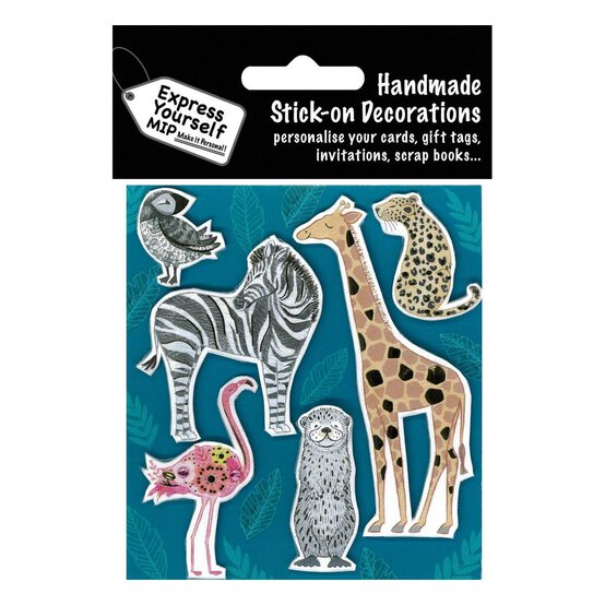 Express Yourself Safari Animals Card Toppers 6 Pieces image number 1
