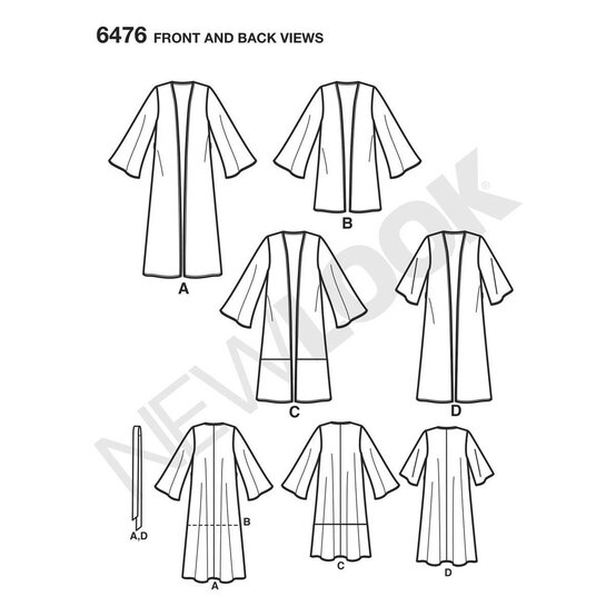 New Look Women's Kimono Sewing Pattern 6476 image number 2