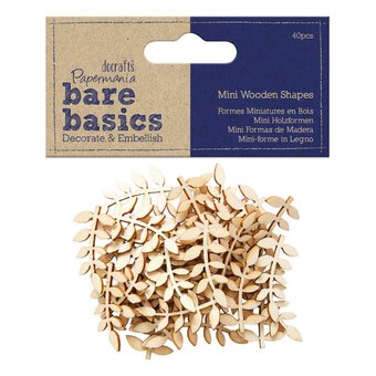 Papermania Mini Wooden Vine Leaf Shapes 40 Pack