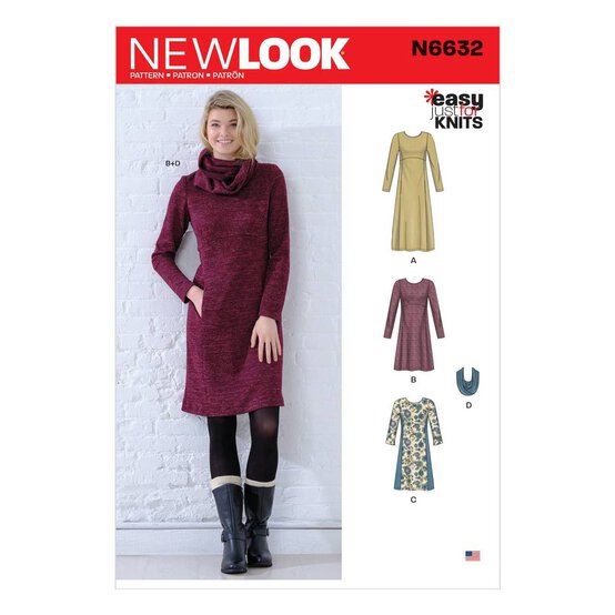 New Look Women&rsquo;s Knit Dress Sewing Pattern N6632 image number 1