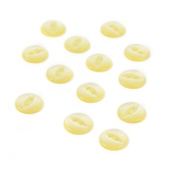 Hemline Yellow Basic Fish Eye Button 13 Pack