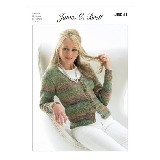 James C Brett Marble DK Ladies Cardigan Pattern JB041 image number 1