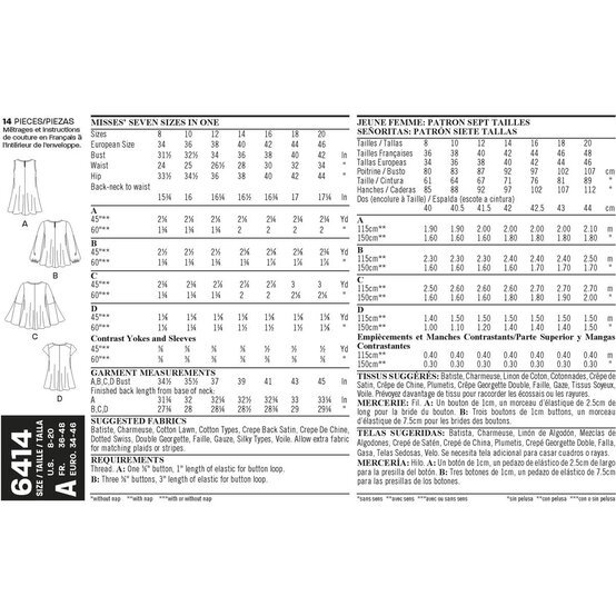 New Look Women's Tops and Tunics Sewing Pattern 6414 image number 3