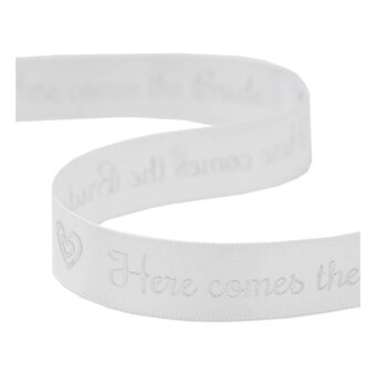Silver Bride Satin Ribbon 15mm x 5m