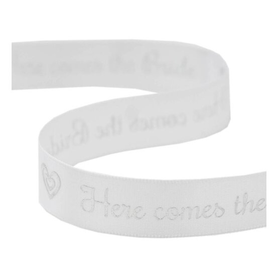 Silver Bride Satin Ribbon 15mm x 5m image number 1