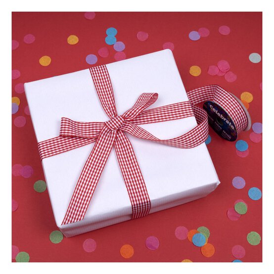 Red Gingham Ribbon 20mm x 4m image number 5