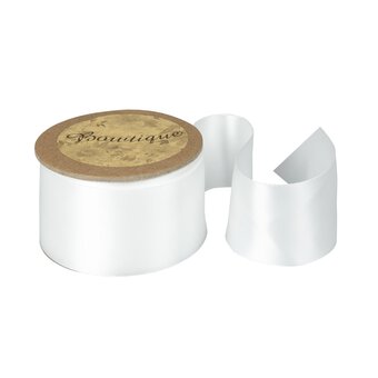 Antique White Double-Faced Satin Ribbon 36mm x 5m