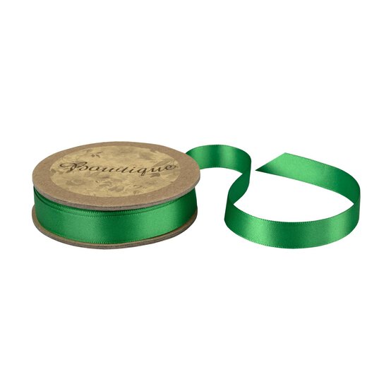 Green Double-Faced Satin Ribbon 12mm x 5m image number 1