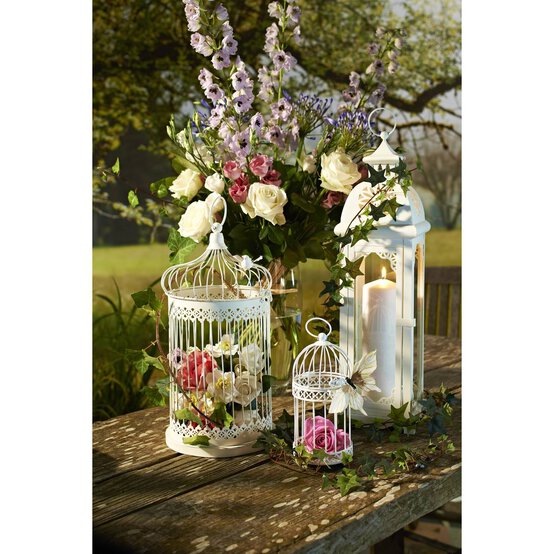 Cream Metal Birdcage 10cm x 23cm image number 3