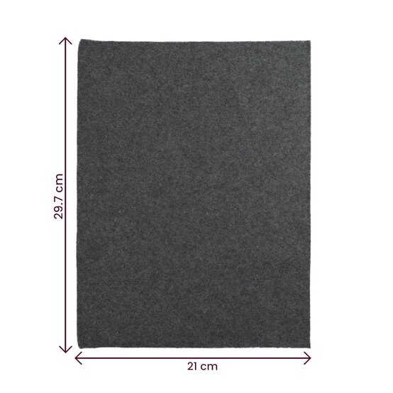 Charcoal Polyester Felt Sheet A4 image number 4