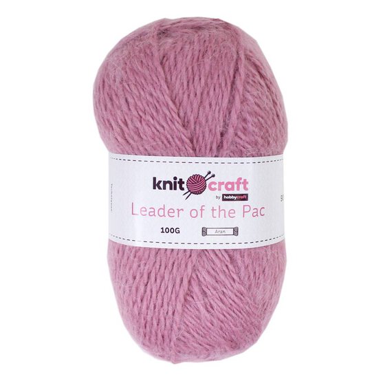Knitcraft Pink Leader of the Pac Aran Yarn 100g image number 1