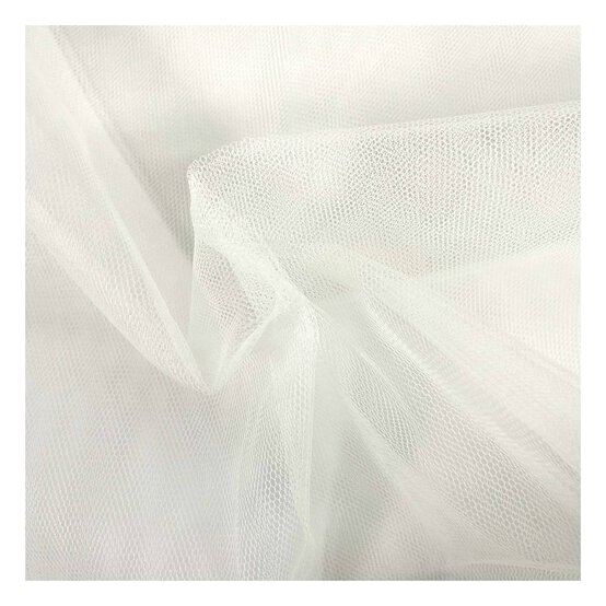 Ivory Nylon Dress Net Fabric by the Metre image number 1