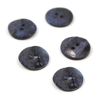 Hemline Sky Blue Shell Mother of Pearl Button 5 Pack
