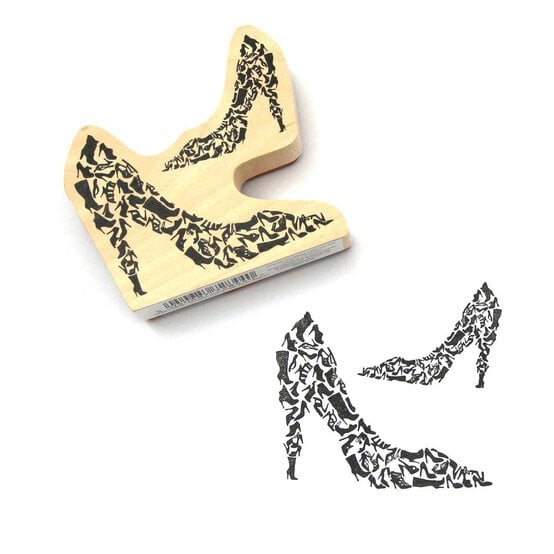 High Heel Shoe Wooden Stamp 8cm x 8cm image number 2