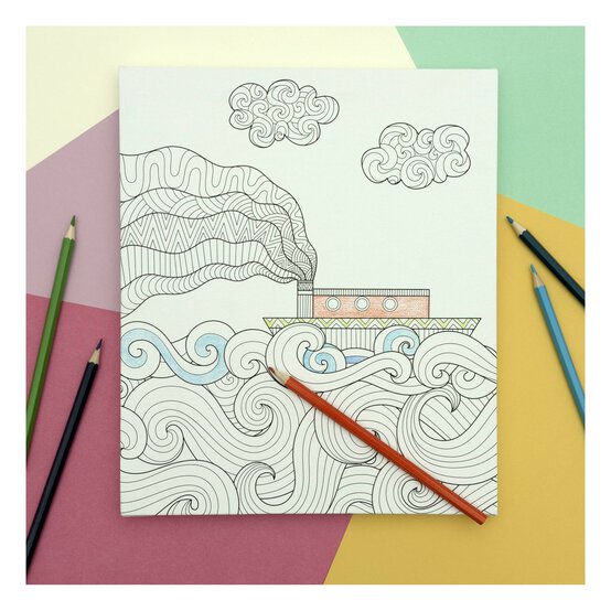 Boat Colour-in Canvas image number 2