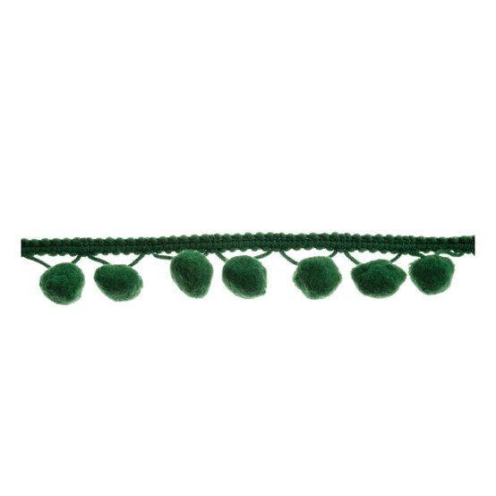 Forest Green 20mm Pom Pom Trim by the Metre image number 1
