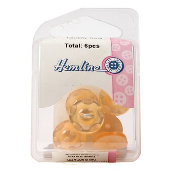 Hemline Orange Basic Scalloped Edge Button 6 Pack