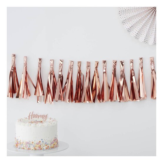 Ginger Ray Rose Gold Tassel Garland 2m image number 2