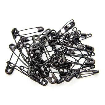 Hemline Gold Black Safety Pins 50 Pack