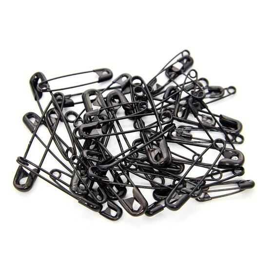 Hemline Gold Black Safety Pins 50 Pack image number 1