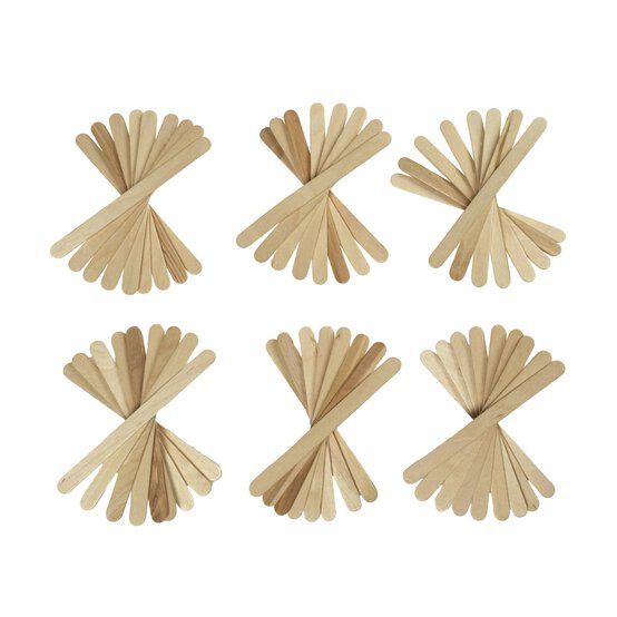 Natural Wooden Craft Sticks 50 Pack image number 2