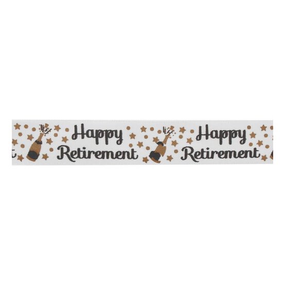 Happy Retirement Satin Ribbon 16mm x 4m image number 2