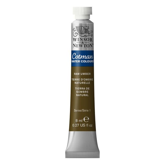 Winsor & Newton Cotman Raw Umber Watercolour Tube 8ml (554) image number 1