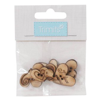 Trimits Wooden Love Buttons 6 Pieces