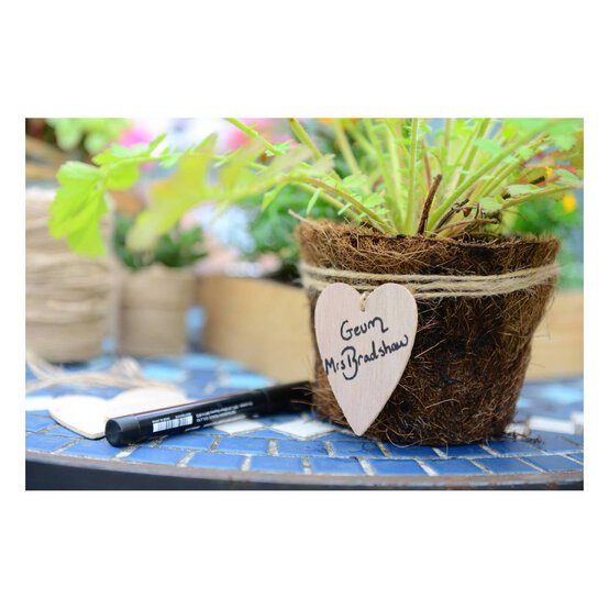 Natural Wooden Hanging Hearts 4 Pack image number 2