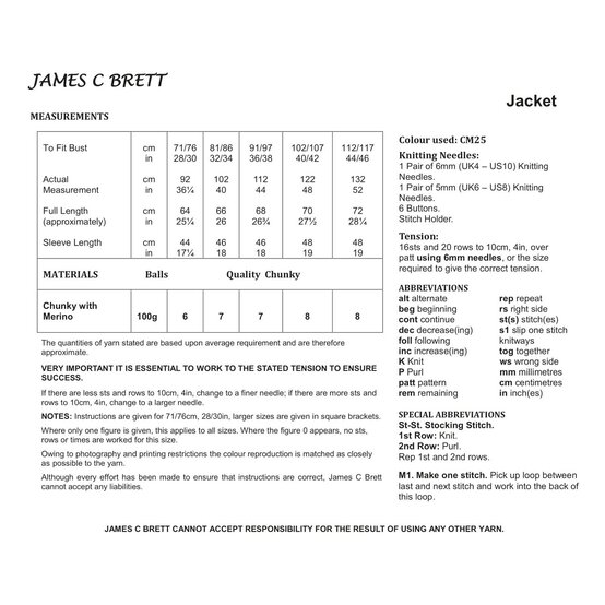 James C Brett Chunky Jacket Pattern JB749 image number 2